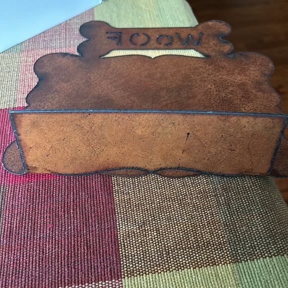 LAST CHANCE Like NEW! Etched Metal board w/bone and fretwork “WOOF”/ dog magnets - Picture 6 of 7